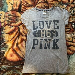Victoria secret gray short sleeve t-shirt.